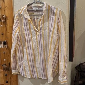 LOFT Multicolor Striped Blouse